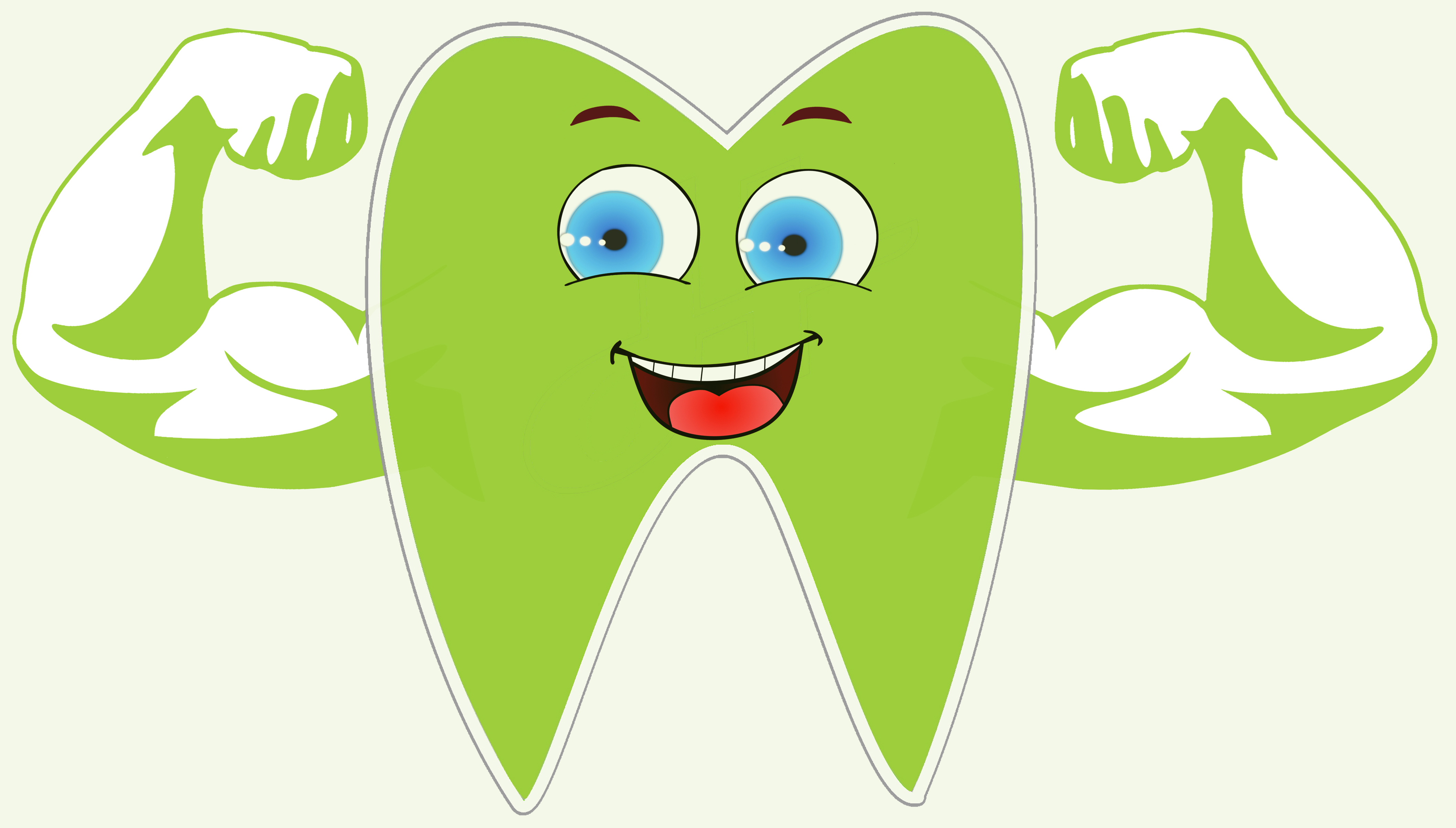 Zahnfitness Zahn mit Muskeln